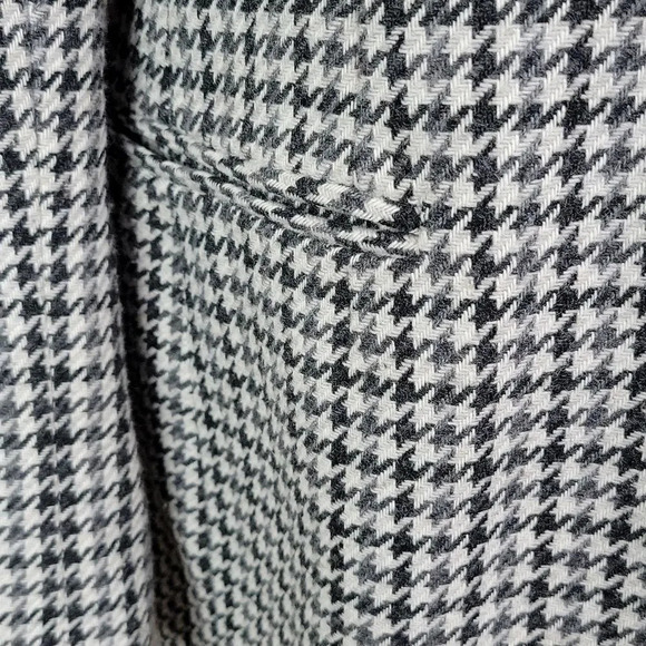 SPIEGEL Black and White Houndstooth Wool MId Length Jacket Size 12 - Picture 3 of 8